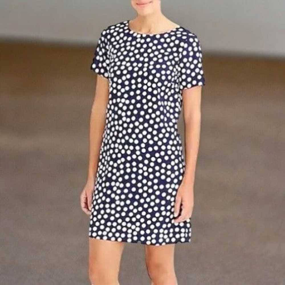 J Crew Womens Navy White Polka Dot Shift Gallery … - image 2