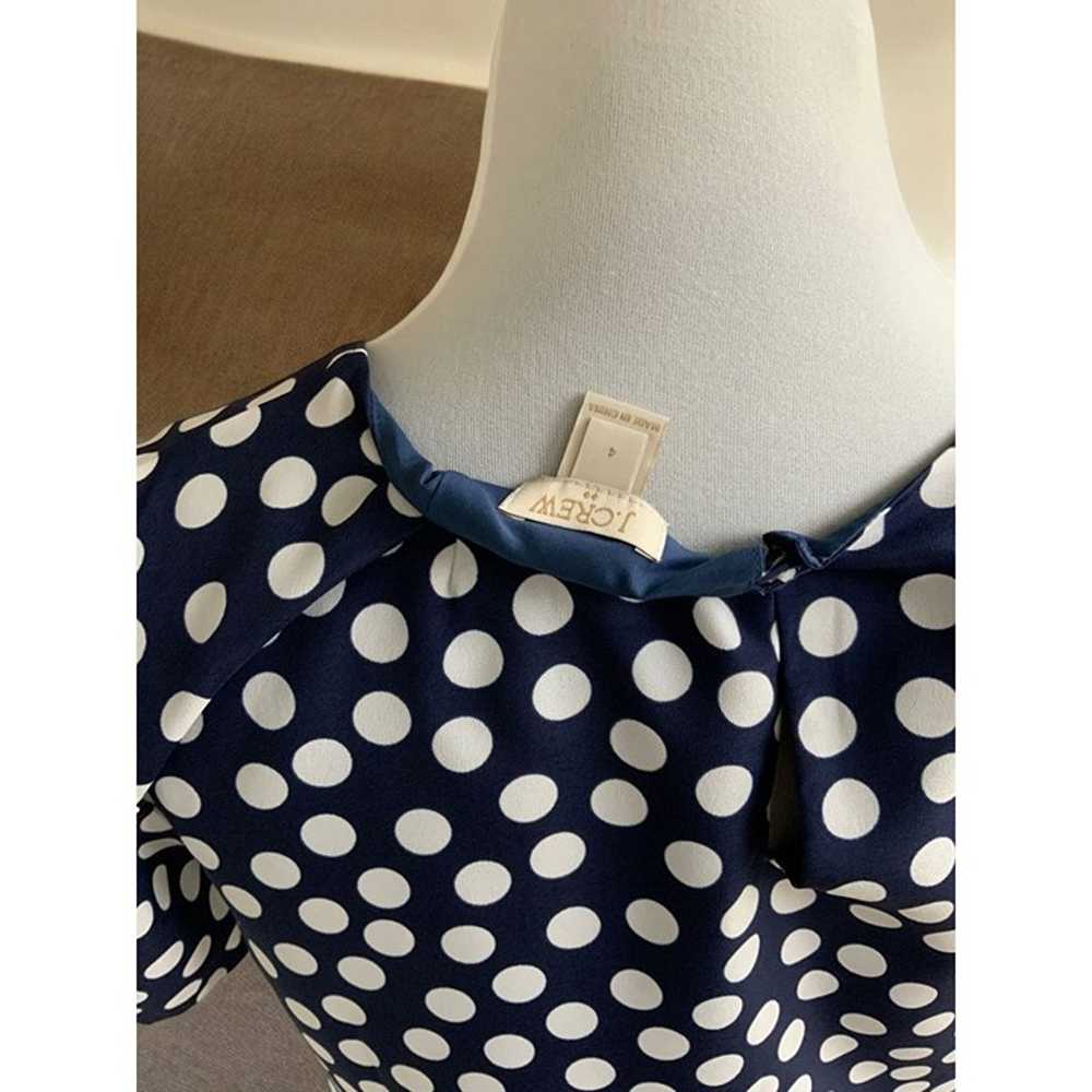 J Crew Womens Navy White Polka Dot Shift Gallery … - image 3