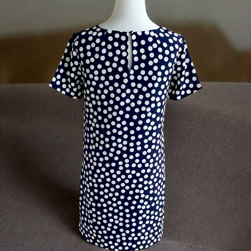 J Crew Womens Navy White Polka Dot Shift Gallery … - image 5