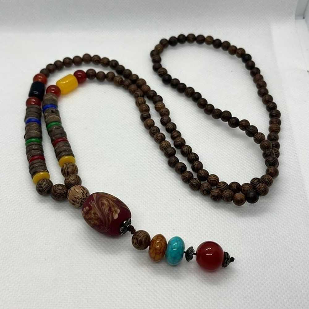 VTG Lot Boho Ethnic Wood Glass Beads Necklaces Br… - image 6