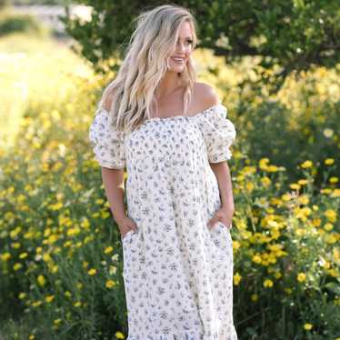 Morning Lavender White and Blue Floral Dress