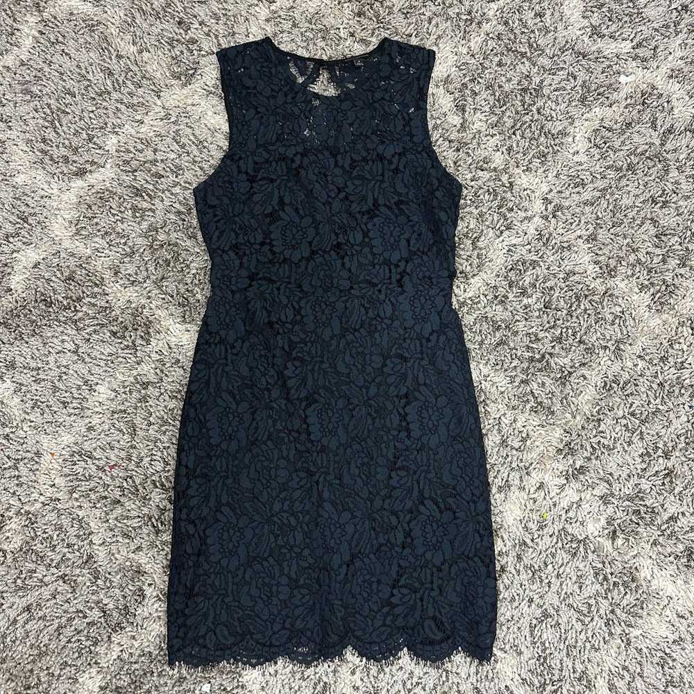 Banana Republic Navy Blue Lace Sheath Dress 8 M M… - image 2