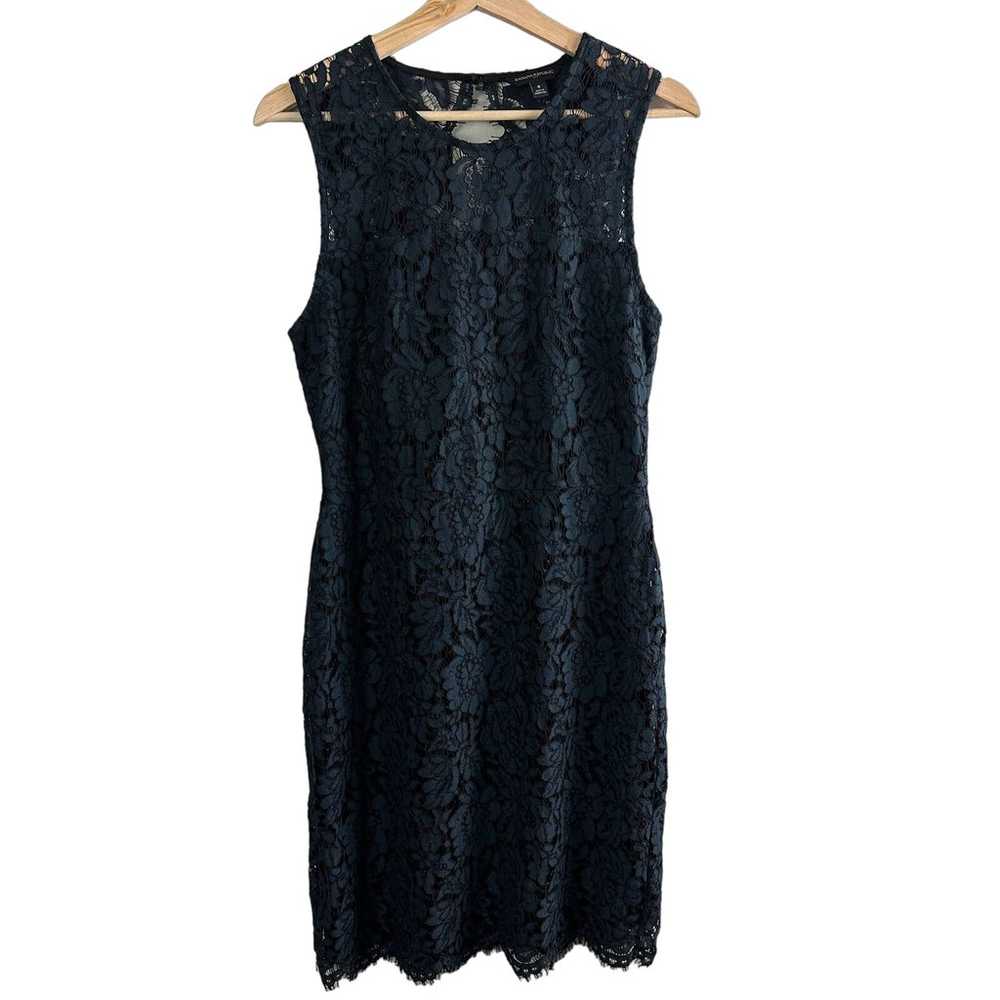 Banana Republic Navy Blue Lace Sheath Dress 8 M M… - image 3