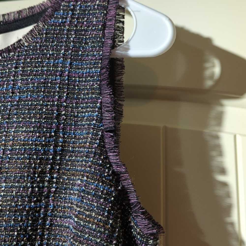 Loft Tweed Metallic & Color Flecked Jumper w/ Fri… - image 3