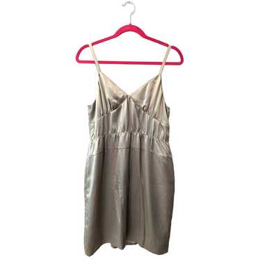 J. Crew Silk Muted Metallic Gold Tank Dress Size 8