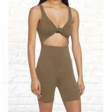 Naked Wardrobe NWOT Love U Knot Cutout Romper Bro… - image 1