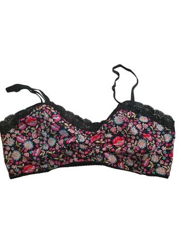 Spell USA Black and pink bralette with lace trim