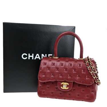 Chanel Coco Handle Red Leather Handbag (Pre-Owned)