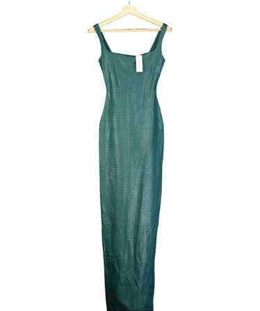 Naked Wardrobe Green Vegan Leather Croc Tank Maxi 