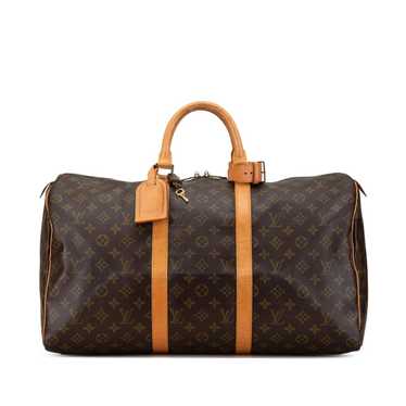 Louis Vuitton Keepall leather travel bag