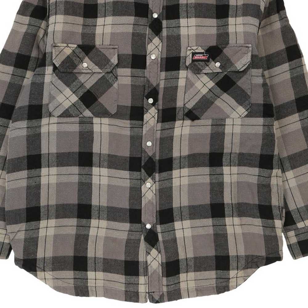 Dickies Checked Overshirt - Large Grey Cotton Ble… - image 5