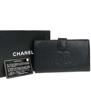 Chanel Cc Black Leather Wallet (Pre-Owned) - image 1