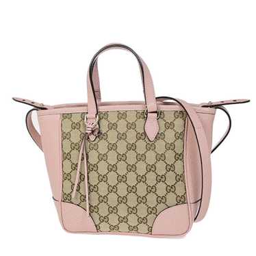 Gucci Bree Beige Canvas Handbag (Pre-Owned)