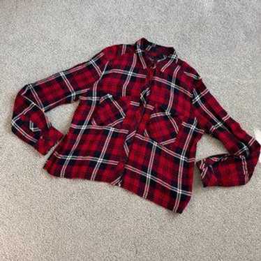 Rails Button Down Plaid Loose Top With Double Poc… - image 1