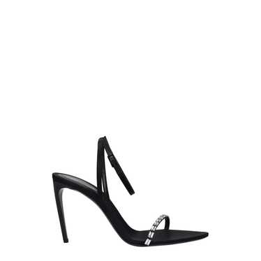 Saint Laurent Paris ob1o1e1124 Satin Sandals in Bl