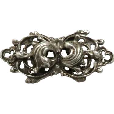 C1890's Art Nouveau 800 Silver Brooch