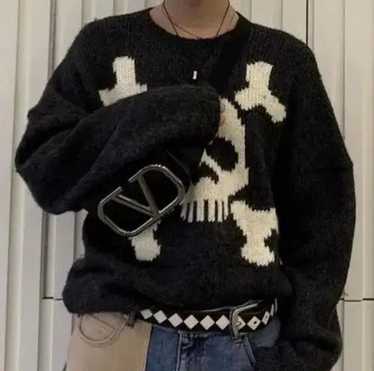 Coloured Cable Knit Sweater × Streetwear Gothic S… - image 1