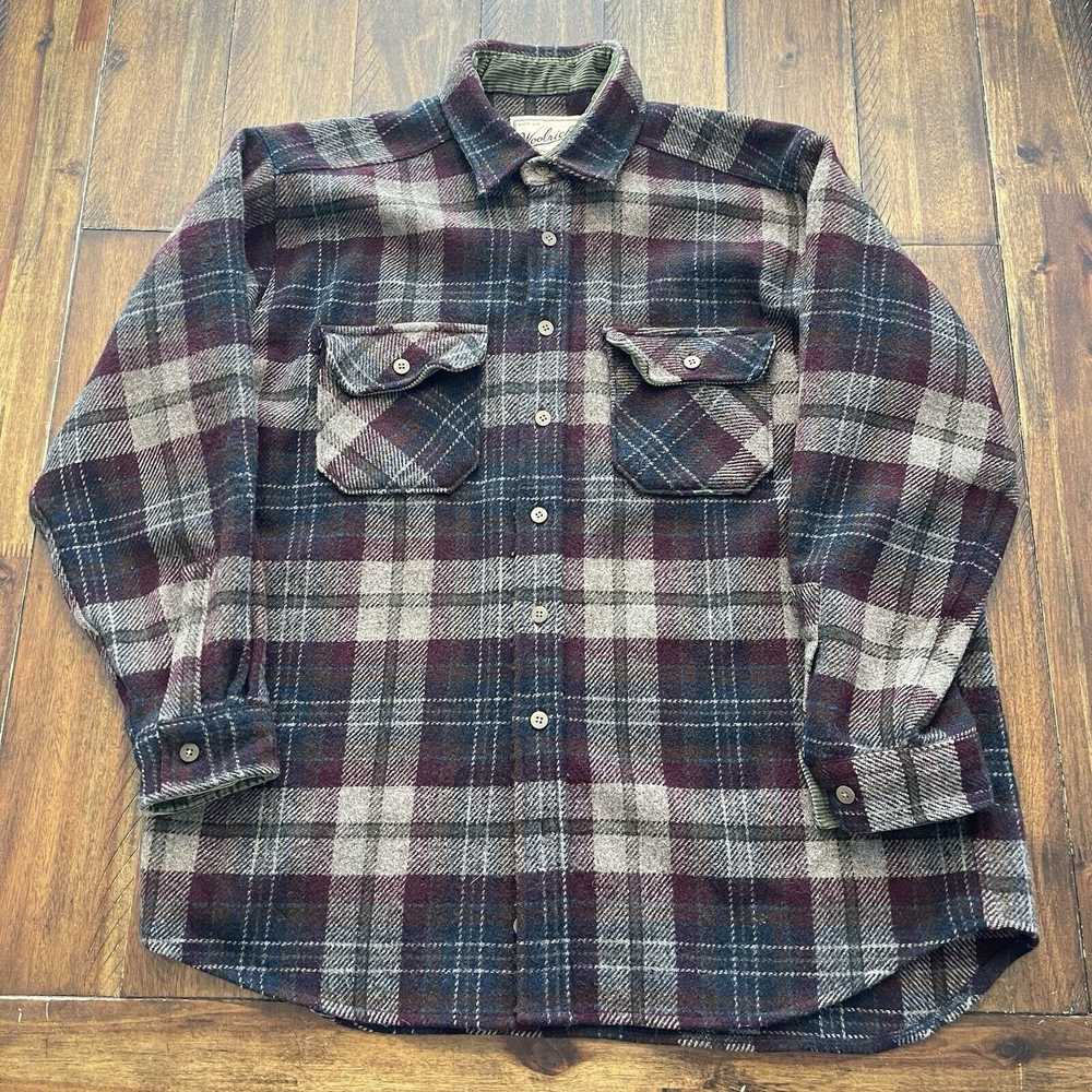 Rare Vtg Woolrich Wool Flannel Shirt Plaid XL Cor… - image 2