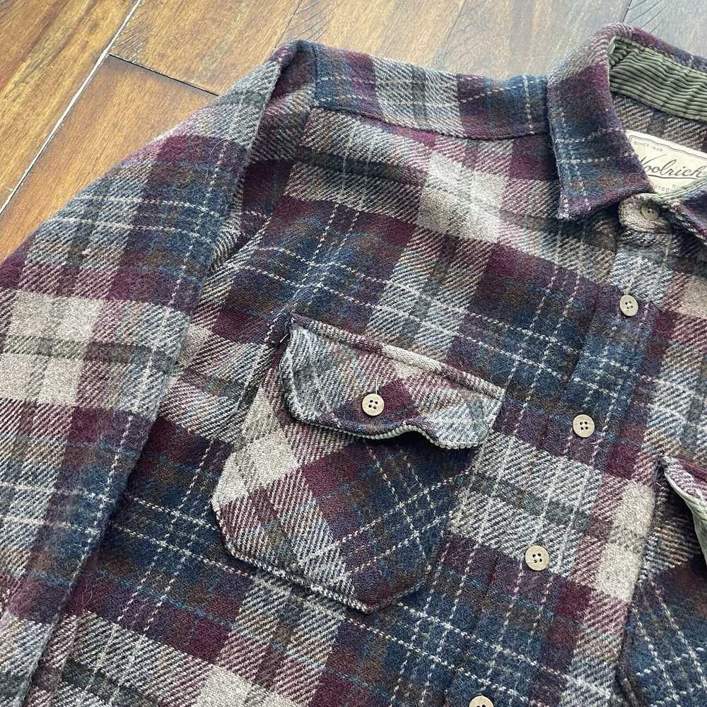 Rare Vtg Woolrich Wool Flannel Shirt Plaid XL Cor… - image 4