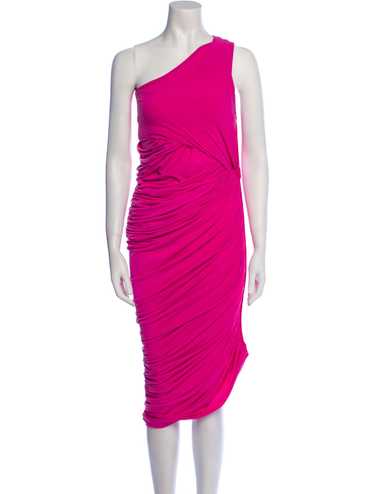 Norma Kamali Sheath Dress Pink Pleated Accents Sl… - image 1