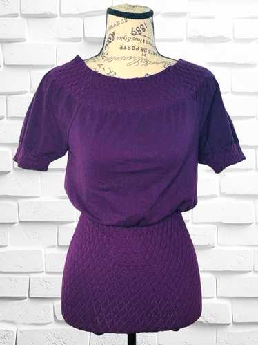 Designer F & F Women's Size Small Purple Smocked B