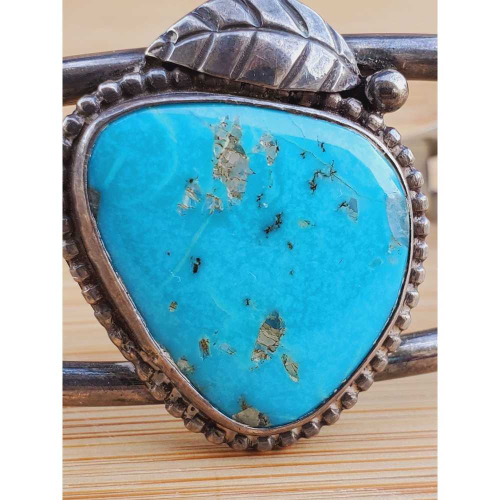 Navajo Navajo Turquoise Sterling Silver Cuff Brac… - image 2