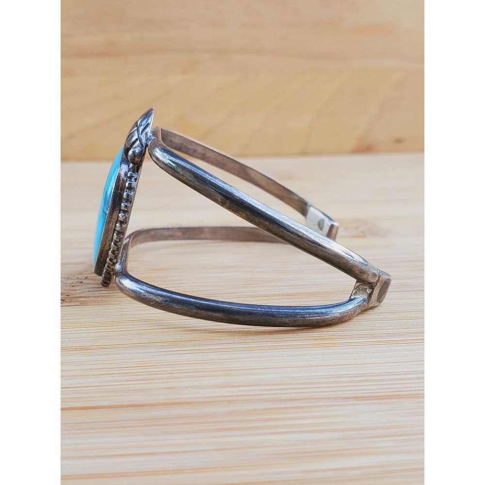 Navajo Navajo Turquoise Sterling Silver Cuff Brac… - image 3