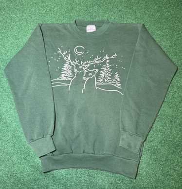 Tultex × Vintage Vintage 80s 90s Abstract Reindeer