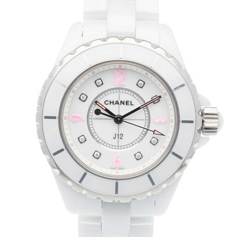 Chanel Chanel J12 Pink Light Watch, White Ceramic… - image 1