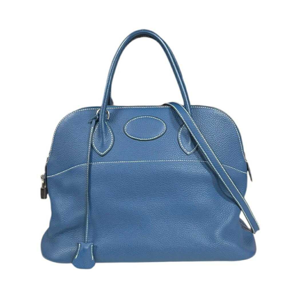 Hermes Hermes Bolide 35 Shoulder Bag Leather Blue… - image 1