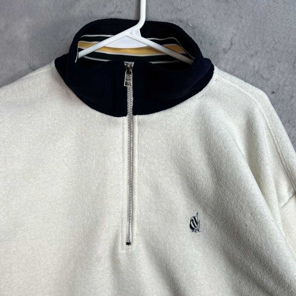 Nautica Authentic Retro White Pullover Fleece Swe… - image 4