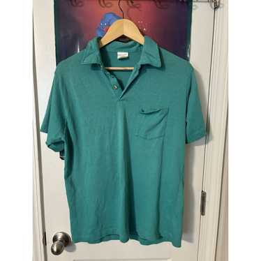 Other vintage 60s aqua blue thin distressed polo d