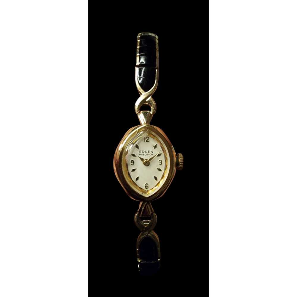 Other Vintage 10kt gold Gruen watch with Speidel … - image 2