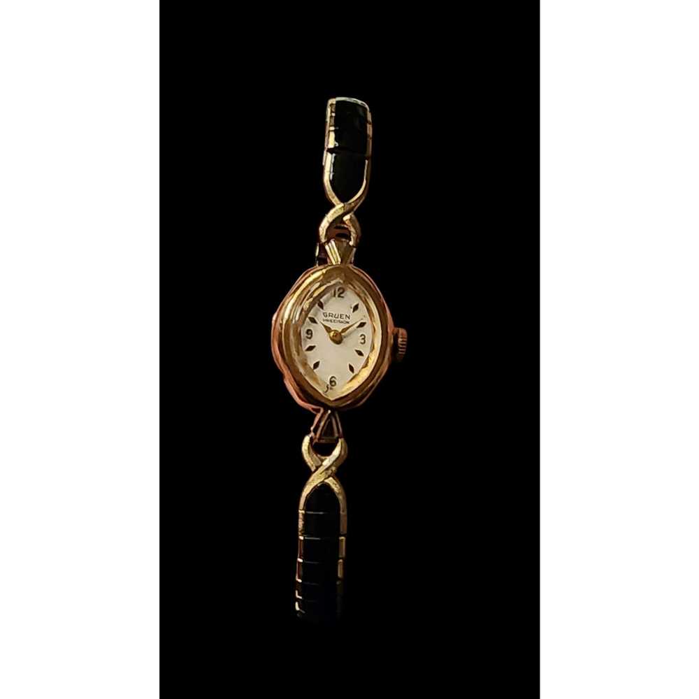 Other Vintage 10kt gold Gruen watch with Speidel … - image 3