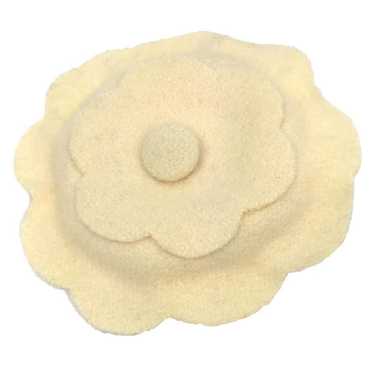 Chanel CHANEL Camellia Corsage Brooch Felt Ivory … - image 1