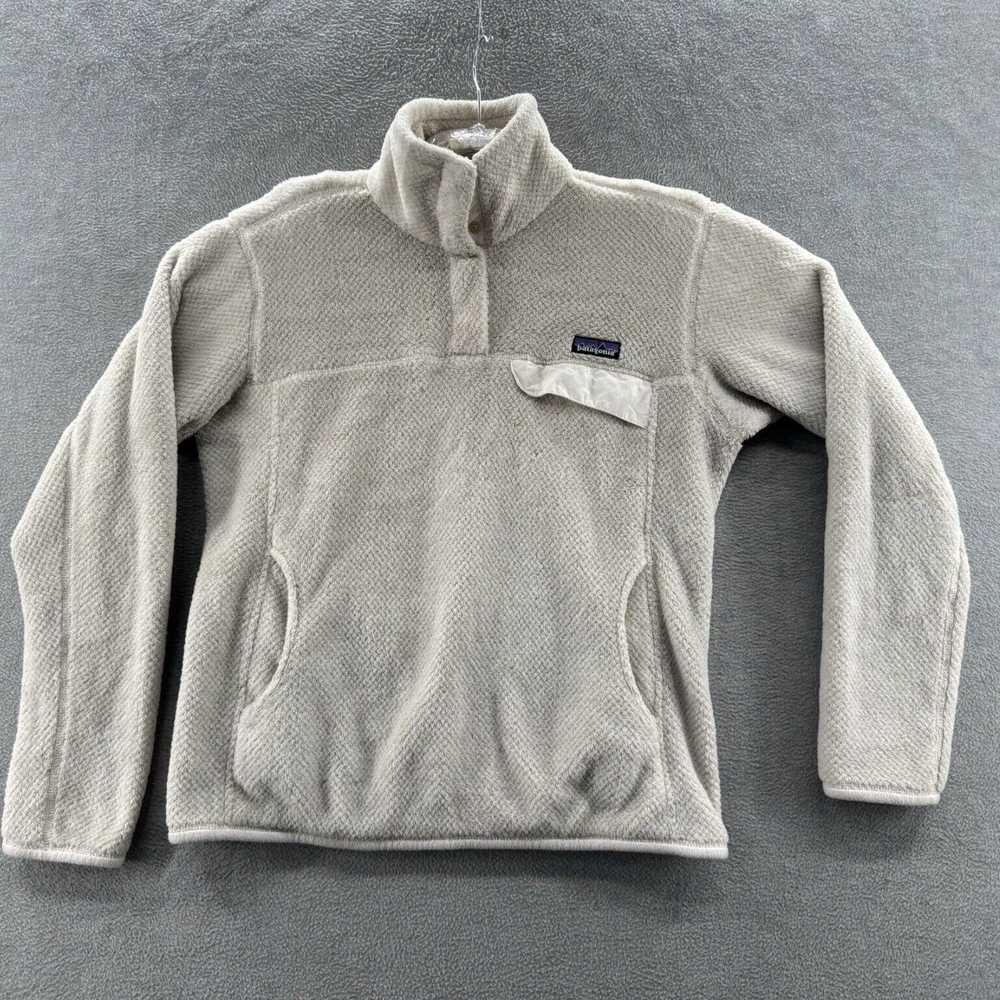 Patagonia Luxurious White Fleece Pullover Jacket … - image 1