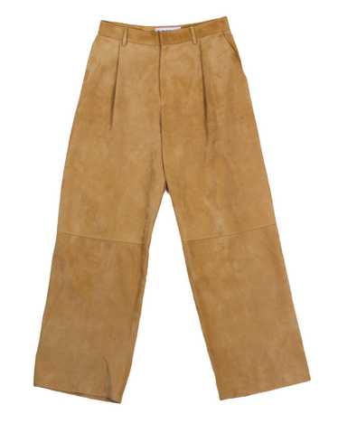 Loewe LOEWE TAN SUEDE LEATHER WIDE LEG PANTS (SAMP