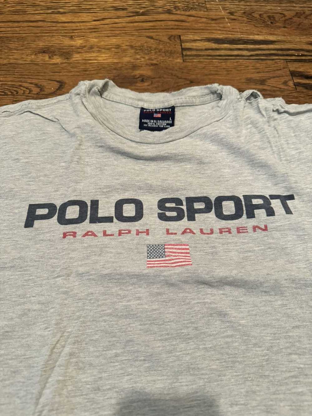 Polo Ralph Lauren Polo Sport Grey Tee Vintage - image 2