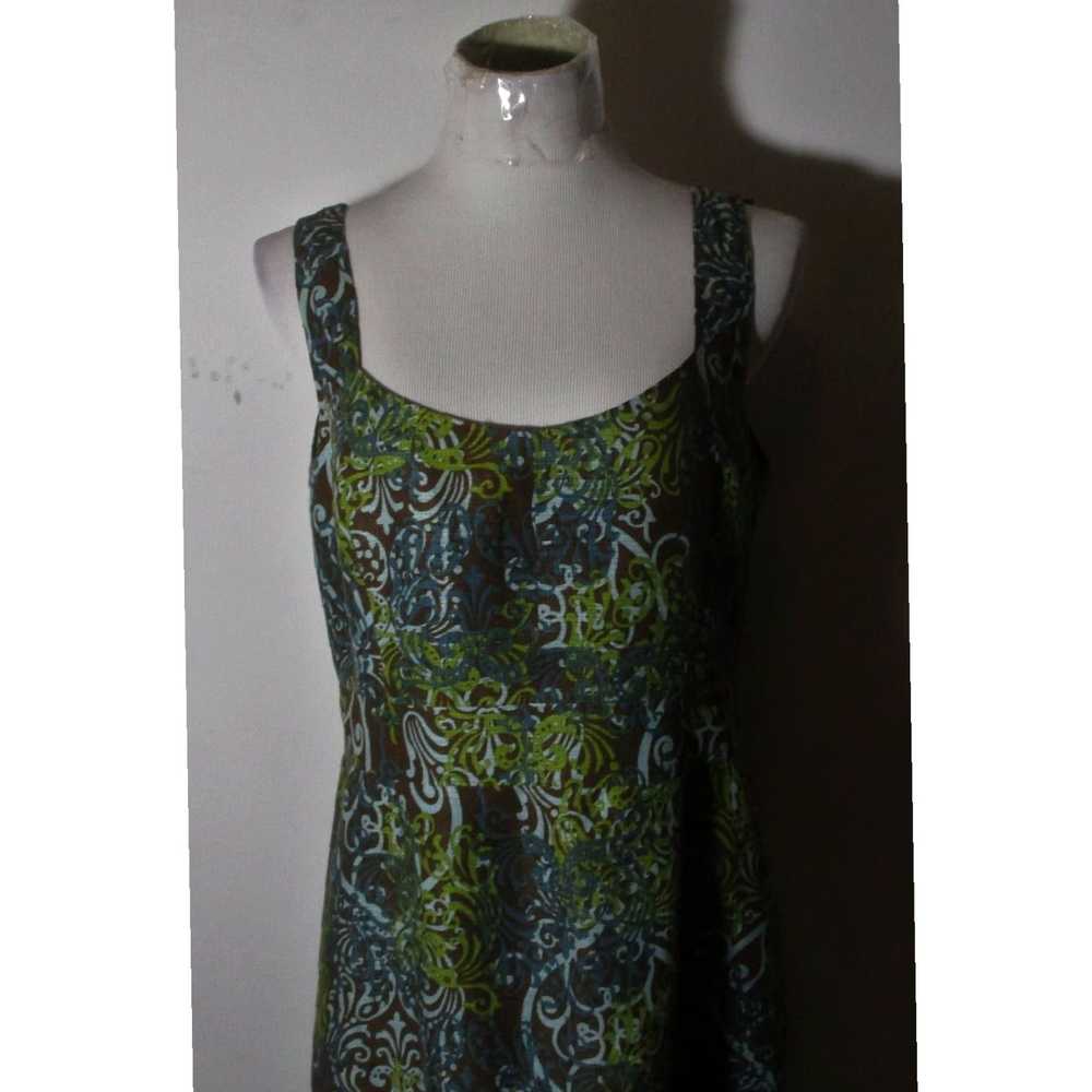 Vintage Luxurious Green Linen Sleeveless Dress in… - image 2