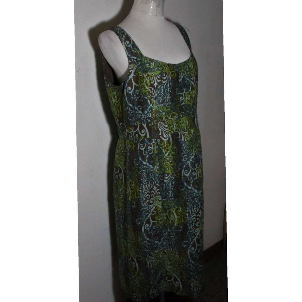 Vintage Luxurious Green Linen Sleeveless Dress in… - image 3