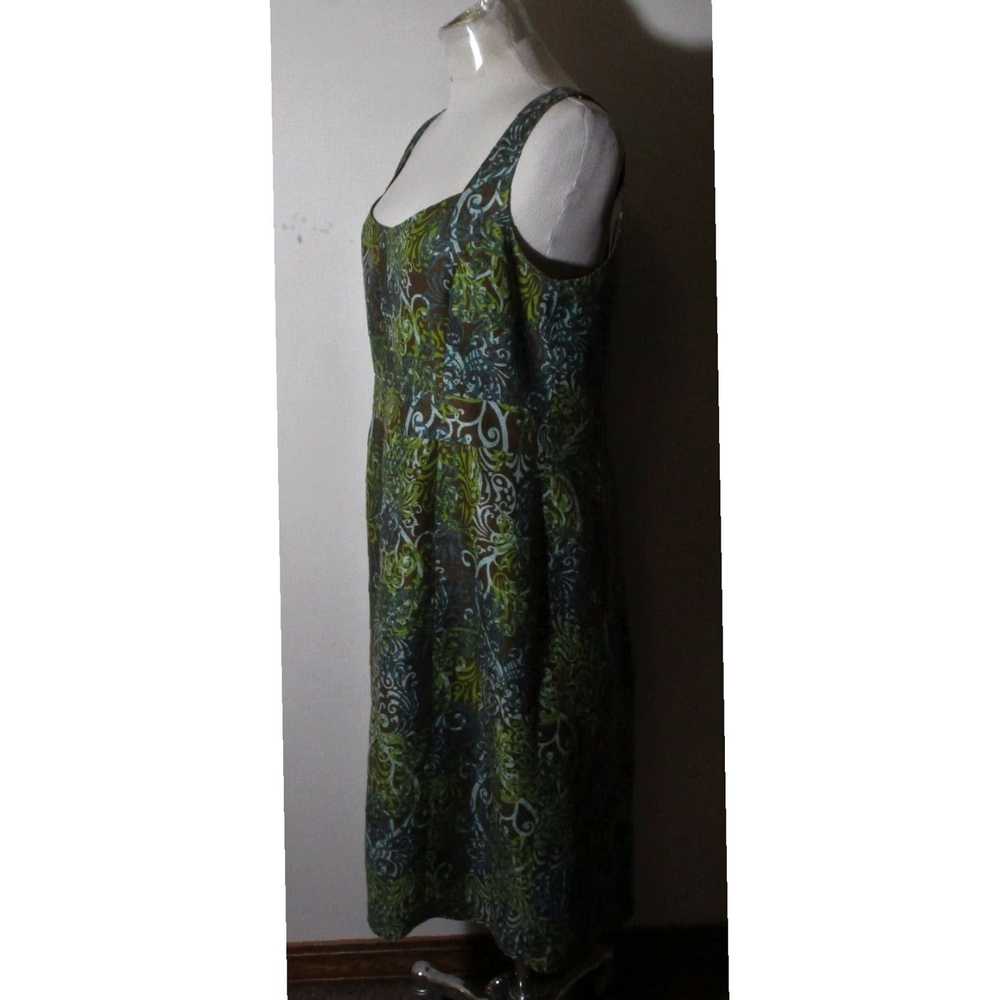 Vintage Luxurious Green Linen Sleeveless Dress in… - image 4