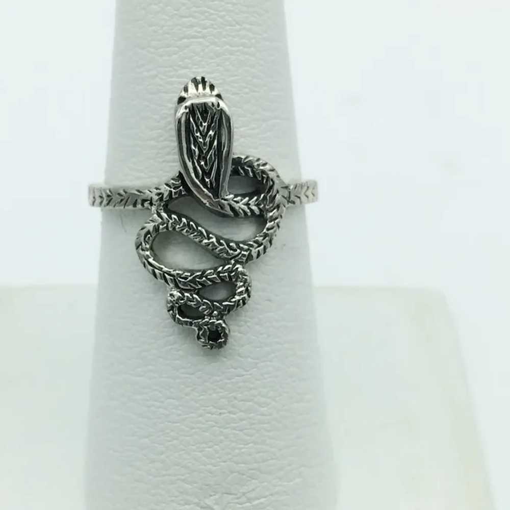 Sterling Silver Snake Ring - image 2