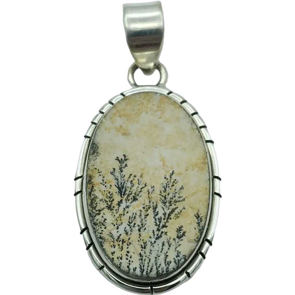 Sterling Silver Dendritic Jasper Pendant - image 1