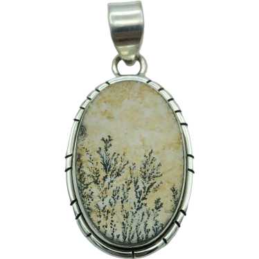 Sterling Silver Dendritic Jasper Pendant - image 1