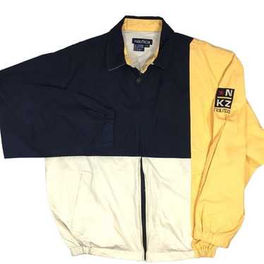 Nautica Vtg NAUTICA Blue Yellow White Bold COLORB… - image 1