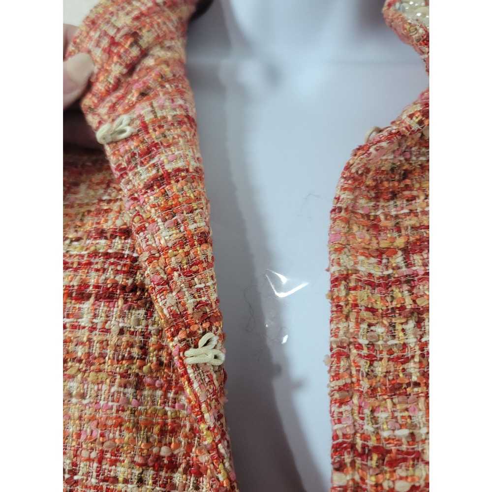 Chicos Chico's Orange Red Embellished Tweed Blaze… - image 7