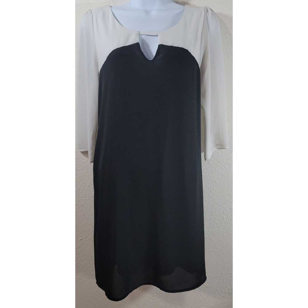 Other Alya Black White Keyhole Round Neck Shift Dress M