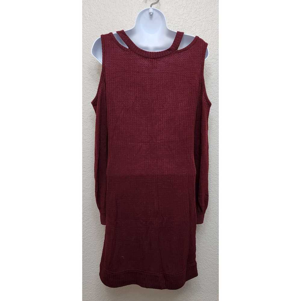 Other Venus Burgundy Waffle Knit Cold Shoulder To… - image 3