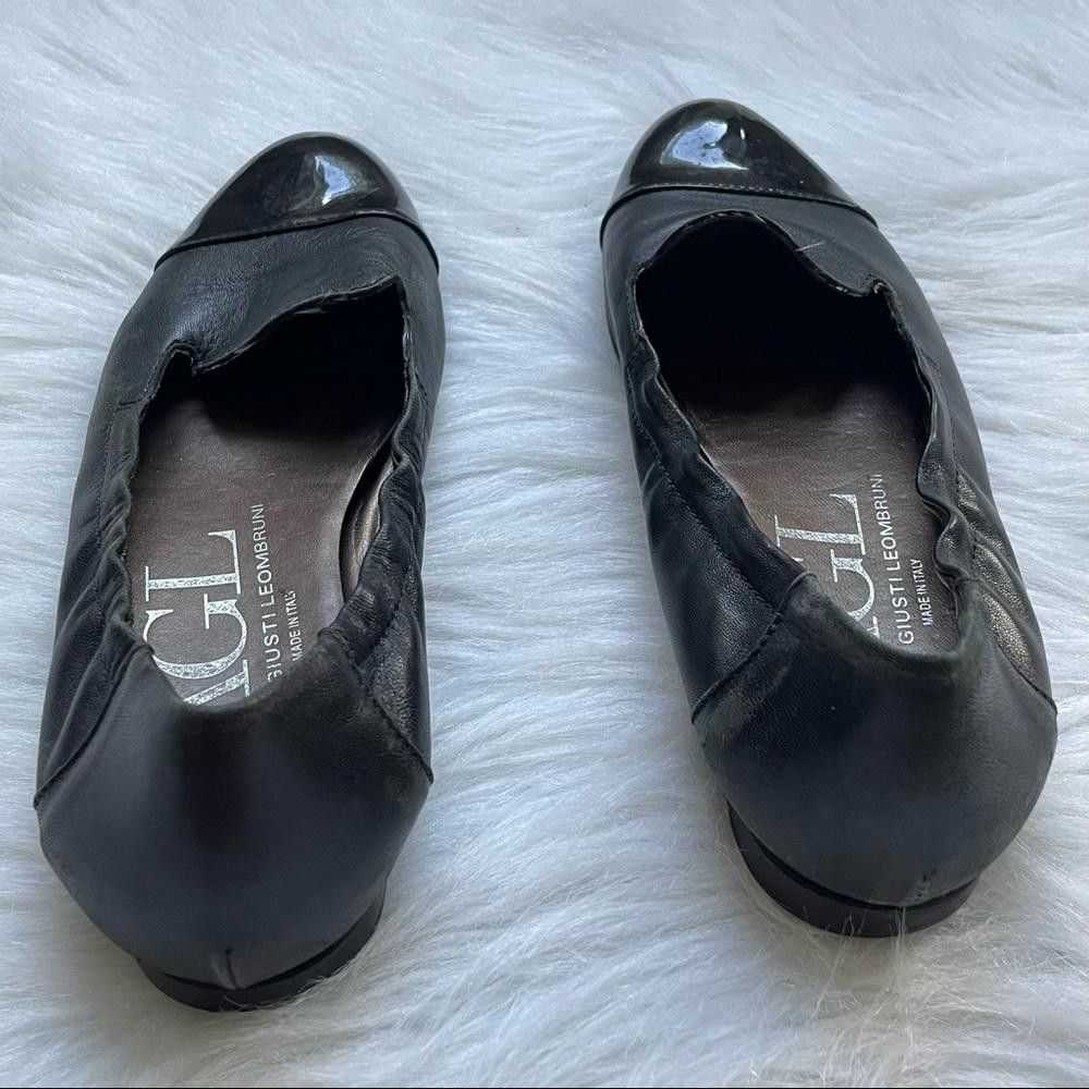 Aglini Elegant AGL Black Leather Flats with Paten… - image 3