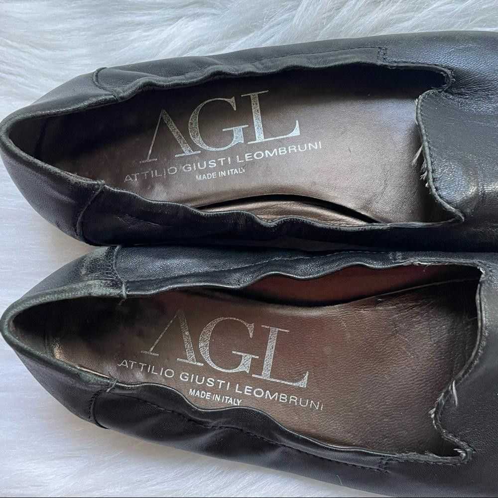 Aglini Elegant AGL Black Leather Flats with Paten… - image 4